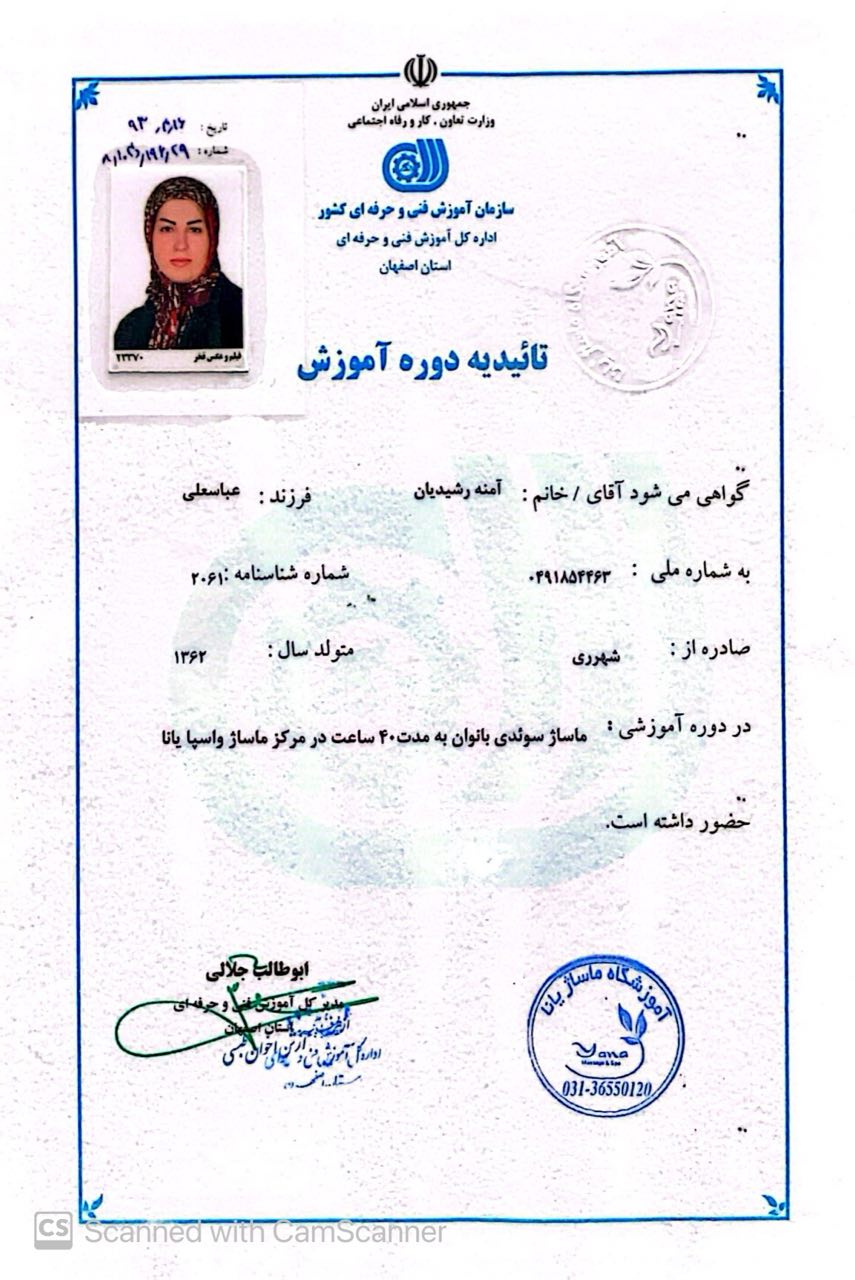 ماساز سوئدی بانوان